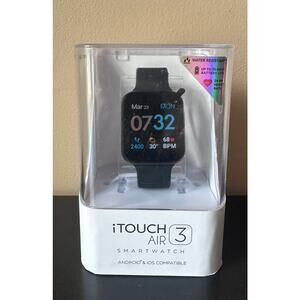 iTouch Air 3 44mm  Black Case / Black Strap Smartwatch New